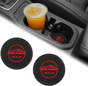 2PCS Auto Car Truck SUV Cup Holder Mat for Jeep Wrangler JL JK JLU&Gladiator JT AccessoriesSilicone Cup Inserts Interior Mats