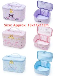 Large Capacity Cosmetic Bag Portable Handheld Lipstick Storage Pouch Travel Toiletry Bag Cartoon PU Material Family Storage Organizer