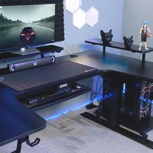 190cm U-Shaped Height Adjustable Office Workstation with Dual Electric Motor