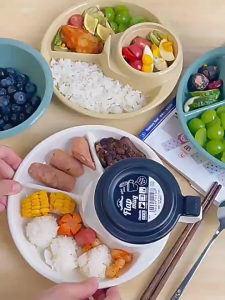 [Local Shipping] Breakfast Plate Divided Portable Barbecue Picnic Tray Portion Control Plate For Healthy Eating For Adults Kids Dinner Plate