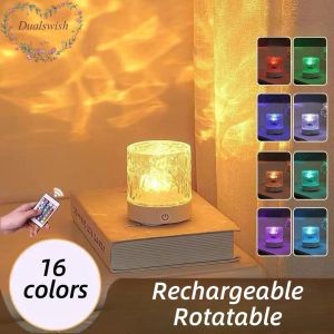 16 Colors Romantic Dynamic Rotating Water Ripple Atmosphere Photography Light Bedroom Sleep Bedhead Student Dormitory Nightlight Bedlight