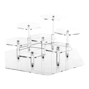 Acrylic Display Stand Step Shelf Storage Holder for Figurines Collectibles Toy Storage Organizer Clear Plastic Showcase