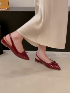 FootVogue Pointed Jelly Heels with Ankle Strap Trendy Bow Design Low Sandals For Women recommend for you COD
