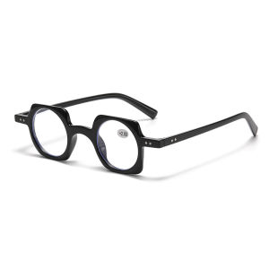 JN IMPRESSION Anti-blue Light Retro Frame Concave Shape Artistic Square Frame Trendy Personalized Reading Glasses