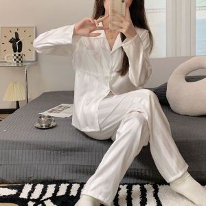Bộ Đồ Ngủ Nữ Size Lớn Bộ Áo Cardigan Sọc Dài Tay Hai Mảnh Váy Ngủ Dài Đến Mắt Cá Chân Quần Mặc Nhà Cho Mùa Thu Đông