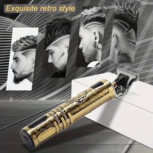 Vintage T9 Electric Hair Cutting Machine Professional Barber LCD Display HairTrimmer For Men Clipper Shaver Beard Lighter