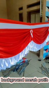 background panggung bendera merah putih hiasan kantor dan gedung
