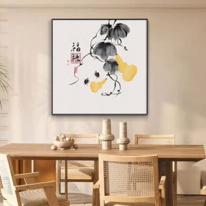New Chinese Style Minimalist Decorative Painting Lotus Flower Entrance Hall Wall Art Tea Room Bird And Flower Ink Wash Painting