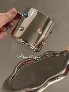 Designer Gemstone Stainless Steel Mugs High Aesthetic Value Coffee Cups Premium Girls Birthday Gifts Best Friends