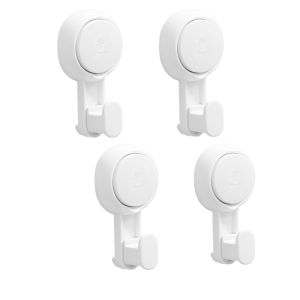 TAILI 4ชิ้นตะขอแขวนถ้วยแบบดูดหลุมสูญญากาศสำหรับเก็บของที่ไม่มีการทำเครื่องหมายรับน้ำหนักได้อย่างดีด้านหลังผ้าเช็ดตัวห้องน้ำที่แขวนประตูห้องน้ำตะขอติดผนังเหนียวห้องน้ำชั้นวางในห้องครัวตะขอไม่ทำเครื่องหมาย