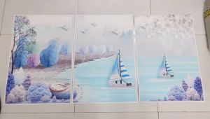 Bộ tranh treo tường VTC THUYỀN VÀ BIỂN HIỆN ĐẠI VIP 20180115014318060 KT 40 x 60 cm x 3 bức