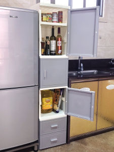 Narrow Storage Cabinet 25/35cm Kitchen Gap Storage Rack Bedside Table Door Drawer Bathroom Plastic Closet