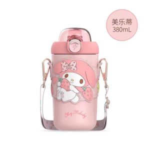 Botol Minum Stainless Stell Sanrio / Botol Minum Sedotan Cinnamoroll Melody / Botol Kuromi Pompom Purin / Botol Stainless Karakter Sanrio