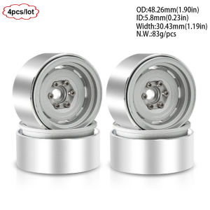 1.9" Metal Alloy Beadlock Wheel Hub Rim for 1/10 Traxxas TRX4 TRX6 D90 90046 Axial SCX10 II III RC Crawler Car Upgrade Parts