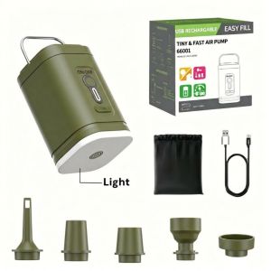 Mini Portable Air Pump 1200mAh USB Rechargeable Wireless Inflator Deflator for Camping Mattress Pool Float Boat Fast Inflation