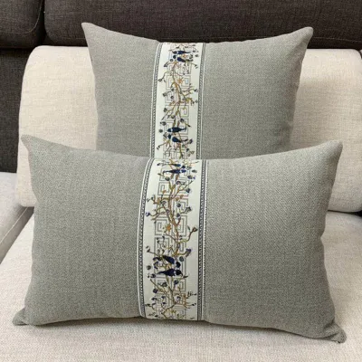 New Chinese Style Linen Pillow Sofa & Chair Back Cushion