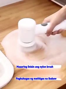 Cleaning Brush Automatic Soap Dispenser Scrubber with 5 Replaceable PET Ball Heads Non-Stick Safe Home Kitchen Palm Tool