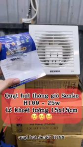 Quạt Hút Thông Gió Senko H100 Gắn Trần Hút 1 chiều - Công suất 25W - Hàng Chính Hãng - Quạt Thông Gió Hút Mùi Tản Nhiệt - Bảo Hành 24 Tháng