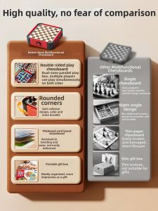 BABYSHOME | Magnetic Multi-functional Chess Board Set Childrens Educational Toy