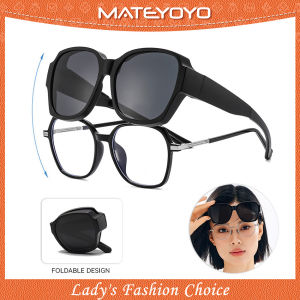 MATEYOYO Men Womens Sunglasses Myopia Glasses Cover Sunglasses Fashion Large Frame Sunglasses Polarized Summer Sunglasses Ultra Light Polarized Outdoor Traveling Walking Shopping Driving