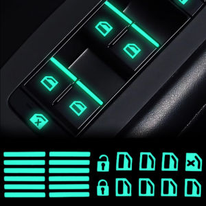 Luminous Button Stickers Car Colorful Window Lifter Switch Glowing Decals  Cars Interior Night Fluorescent Stickers