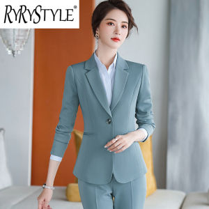 Autumn New OL Professional Womens Set Autumn and Winter Long sleeved Suit Overpants Womens Dress Slim Fit