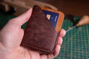 Tempat kartu dompet kulit minimalis Dompet kulit kompak Dompet Kulit untuk pria Hadiah sempurna untuknya