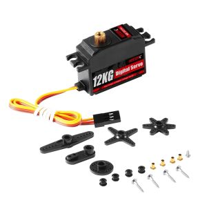 NEEBRC 12KG Metal Gear Short Body Digital Servo Low Profile for 1/12 RC Car Wltoys 12428 12423 WPL MN128 Upgrade Part Plane Boat