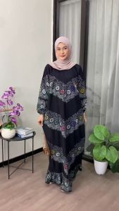 Gamis Batik Cap Encim Jumbo Premium Motif Bunga Pekalongan Gamis Rayon Super