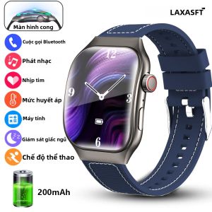 Đồng Hồ Thông Minh Màn Hình Cong LAXASFIT 2.01  AMOLED HD Touch Bluetooth 5.3 Theo Dõi Sức Khỏe Cuộc Gọi Thoại Dành Cho Nam Giới Phụ Nữ
