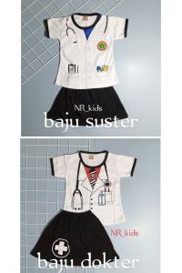 SETELAN ROK DOKTER & SUSTER + regues nama 6 bln-4 thn
