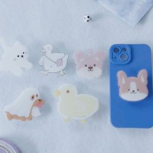 Griptok Acrylic หมาผ้าห่ม PopSocket การ์ตูนติดหลังมือถือ ที่ติดโทรศัพท์ - กริ๊บต็อก