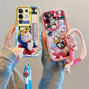 Phone Case VIVO Y29 Y29s Y04 Y39 5G 4G Cute Cartoon Dolls Short Lanyard Casing Lens Protection Silicone Soft Back Cover 2025