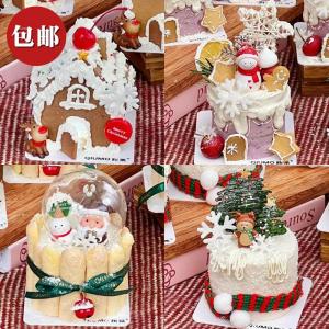 Internet Celebrity Christmas Small Cake Decoration Santa Snowman Deer Decoration Bell Scarf XINGX Candle Plug-in