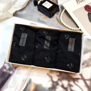 ลูกไม้ เอวสูงไร้รอยต่อ พลัสไซส์ ผู้หญิง ชุดชั้นใน 3 แพ็ค เซ็กซี่ Pure Desire เอวกลาง กางเกงขาสั้น ไนลอน Quick-Dry สีทึบ