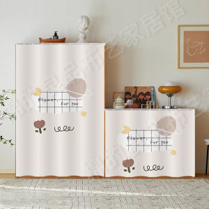 Cabinet Dust-Proof Shade Curtain Punch-Free Sundries Ugly Curtain Kitchen Cabinet Door Curtain Adhesive Velcro Cloth Curtain