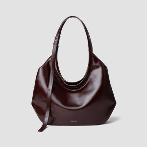 Omentar European Leather Hobo Tote Bag Large Capacity Commuter Travel Shoulder Bag for Women Soft Zinc Alloy Magnetic Buckle