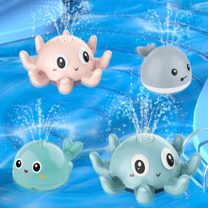Baby Bath Toys Spray Water Shower Toys for Kids Electric Octopus Whale Bath with LED Light Automatic Sensing Squirting Water