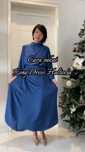 HALTERIA Gaun Panjang Wanita Gamis Polos Baju Lebaran Gamis Wanita