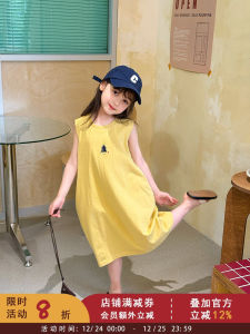 Girls Long T-Shirt Dress Embroidered Patchwork Design Casual Daily Dress Korean Style Soft Fabric Summer Dress for Kids