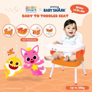 Bebe Smart Baby To Toddler Seat 4in1 Pinkfong Baby Shark Series - Pink Fong Babyshark Bebesmart Kursi Makan Mpasi Travel Bayi Compact
