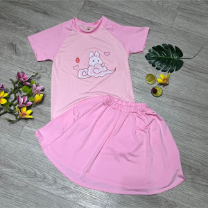 Đồ bơi 2 mảnh bé gái quần váy áo ngắn tay họa tiết đáng yêu đủ size 13kg đến 45kg BINSPORTS BB071