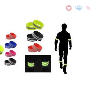 2-8pc Reflective Bands Night Safety Elastic Reflector Tape Straps Armband Wristband Ankle Leg Straps for Outdoors Running Biking