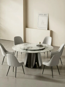Luxury Artistic Round Marble Dining Table