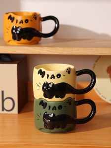 3D Cat Relief Ceramic Mug