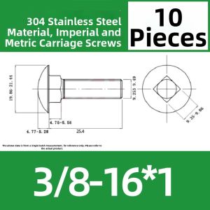OPPU | 304 Stainless Steel Carriage Screw