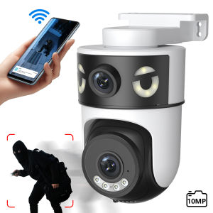 10MP PTZ IP Camera 8MP 5K Outdoor Dual Lens Dual Screen 5G WIFI Camera AI Tracking Security Protection CCTV Surveillance Camera