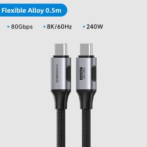 Hagibis | All-function USB4 Data Cable Soft and Short Male to Male PD Fast Charging 240W Thunderbolt 4/5