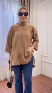 Atasan Wanita Oversize Blouses Matt Knit Hornets