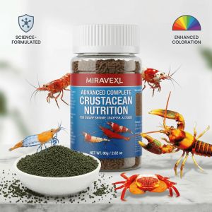 MIRAVEXL Color Enhancing Aquarium Shrimp Food Nutritional Sinking Pellets for Crayfish Crab Crystal Black Cherry Bottom Feeders